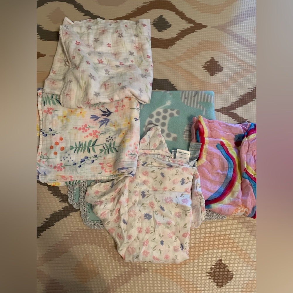 Lot of 5 Baby Blankets